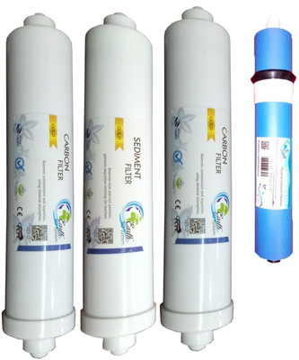 

Earth Ro System 1 Year RO service Kit,earth100 gpd with Inline set Solid Filter Cartridge(0.01, Pack of 4)