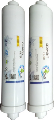 

Earth Ro System 1 Year RO service Kit with Inline set carbon and sediment filter Solid Filter Cartridge(0.01, Pack of 2)