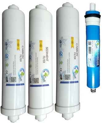 

Earth Ro System 1 Year RO service Kit,earth75 gpd with Inline set Solid Filter Cartridge(0.01, Pack of 4)