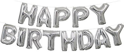 

AMFIN Solid (16 Inch) Happy Birthday Letter Foil Balloon Birthday Party Supplies , Happy Birthday Balloons For Party Decoration - Silver Balloon(Silver, Pack of 1)