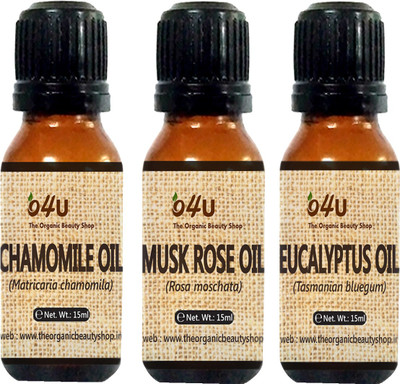 

O4U Essential oil Combo for Sensitive skin (Chamomile, Musk rose and Eucalyptus) 15 ml each / essential oil Combo for sensitive skin(15 ml)