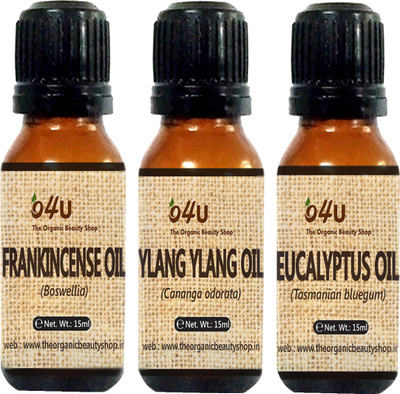 

O4U 100% Pure Essential oil Combo for Mature skin (Frankincense, Ylang-Ylang and Eucalyptus) 15 ml each/ essential oil Combo for Mature skin(15 ml)