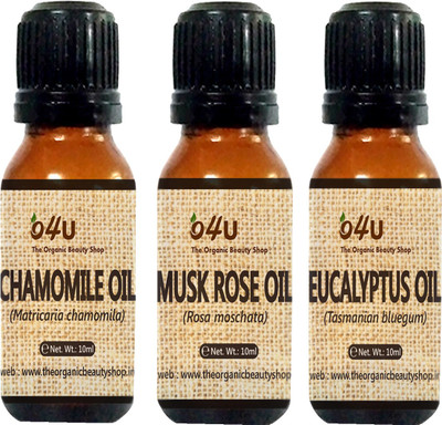 

O4U Essential oil Combo for Sensitive skin (Chamomile, Musk rose and Eucalyptus) 10 ml each / essential oil Combo for sensitive skin(10 ml)