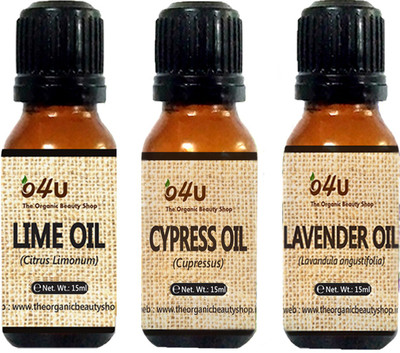

O4U Essential oil Combo for Acneous skin (Lime, Lavender and Cypress) 15 ml each / essential oil Combo for Acneous skin(15 ml)
