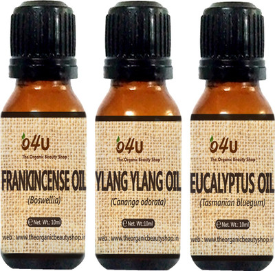 

O4U 100% Pure Essential oil Combo for Mature skin (Frankincense, Ylang-Ylang and Eucalyptus) 10 ml each / essential oil Combo for Mature skin(10 ml)