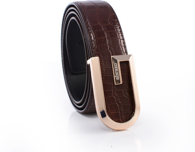 

abrazo Men Black Artificial Leather Belt, Brown