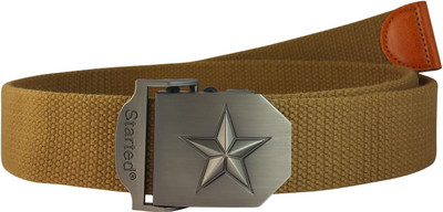 

Ammvi Creations Men Casual Khaki Canvas Belt