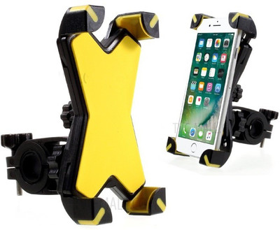 

AlexVyan Black and Yellow 360 Rotation Universal Bike Motorcycle Cycle Bicycle Mount Holder for Phone Mobile Handlebar Mobile Phone Holder Cradle Clamp for 3.5 to 6.5 inch. Bicycle Phone Holder