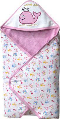 ANNAPURNA SALES Cartoon  Hooded Baby Blanket(Cotton, Pink