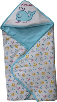 

ANNAPURNA SALES Cartoon  Hooded Baby Blanket(Cotton, Blue
