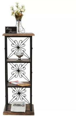 

Onlineshoppee estante de libro Metal Open Book Shelf(Finish Color - Antique Brown)