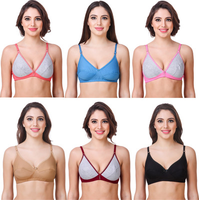 Maamba by In beauty Premium Women T-Shirt Non Padded Bra(Multicolor)