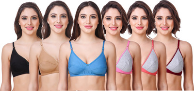 Maamba by In beauty Premium Women T-Shirt Non Padded Bra(Multicolor)