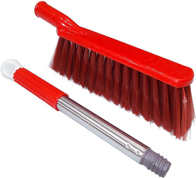 Kotak Sales Multipurpose Cleaning Furniture Bed Duster Floor Car Seats Carpet Mats Sofa Broom Brush Cleaner Long Fiber Bristles Hand gripped with Handle 62cm Plastic Wet and Dry Brush(Red, Pack of 1) available at flipkart for Rs.595