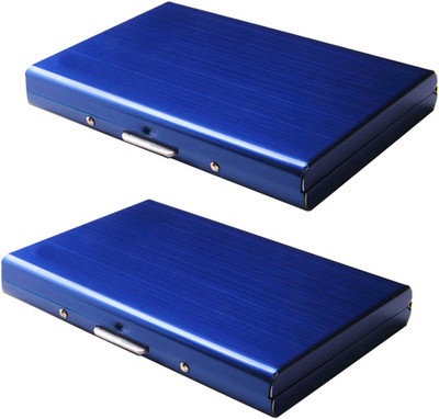 

Stealodeal Blue Waterproof Limited Edition Metal Atm (Pack of 2) 6 Card Holder(Set of 2, Blue)