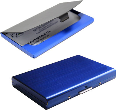 

Stealodeal Full Blue Metal Limited Edition With Black-Blue Stainless Steel 6 Card Holder(Set of 2, Blue, Multicolor)