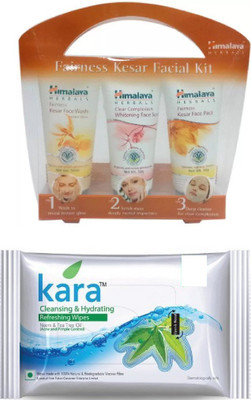 

Himalaya fairness kesar facial kit, kara skin care wipes(Set of 2)