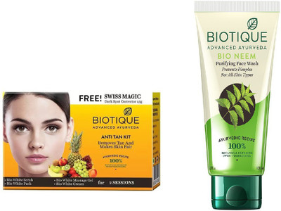

BIOTIQUE BIO Bio Anti Tan Facial Kit, Bio Neem Purifying Face Wash For All Skin Types(Set of 2)