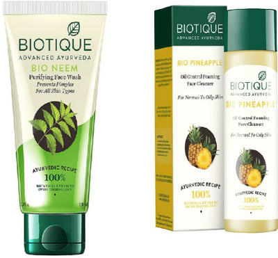 

BIOTIQUE BIO Bio Neem Purifying Face Wash, Bio Pineapple Oil Control Face Cleanser For Normal To Oil Skin(Set of 2)