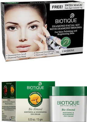 

BIOTIQUE BIO Bio Diamond Facial Kit, Bio Almond Soothing & Nourishing Eye Cream(Set of 2)