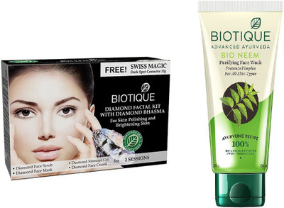 

BIOTIQUE BIO Bio Diamond Facial Kit, Bio Neem Purifying Face Wash For All Skin Types(Set of 2)