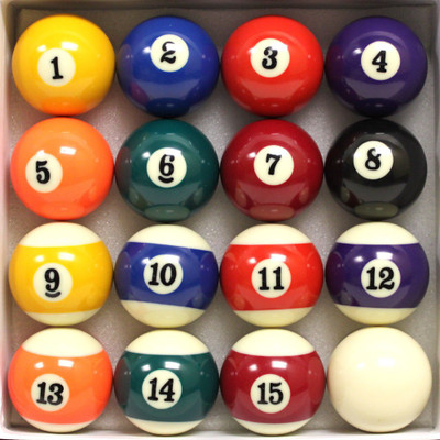 

KBA Chinese Pool Table Ball Set 2.1/16'' (Per Ball) KBACTPBS Pool Cue Stick(Polyresin)