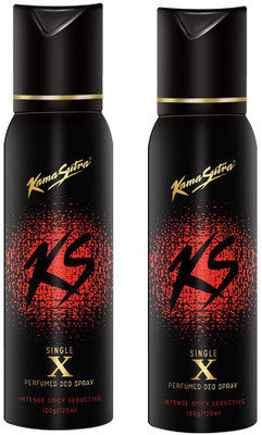 

KS Kamasutra Black X Deo | 120 Ml pack of 2 Perfume Body Spray - For Men(240 ml, Pack of 2)