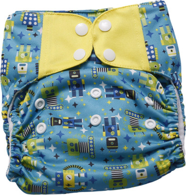 

Apple Blossoms PUL Fabric MicroFleece Green & Yellow (OS-AIO-RO) One Size ALL-IN-ONE Style Diapers (Snap Closure) - New Born