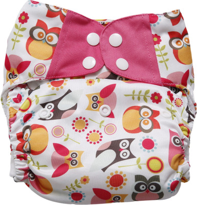 

Apple Blossoms PUL Fabric MicroFleece Pink (OS-AIO-OL) One Size ALL-IN-ONE Style Diapers (Snap Closure) - New Born