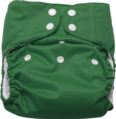 

Apple Blossoms PUL Fabric Green (OS-PS-DG) One Size-Pocket Style (Snap Closure) Diapers- Plain - New Born