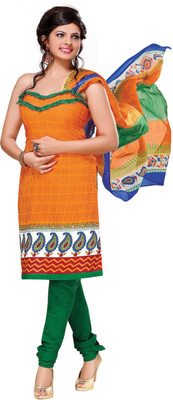 

BanoRani Cotton Polyester Blend Printed Dress/Top Material(Un-stitched), Yellow