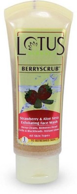 LOTUS HERBALS Berryscrub Strawberry & Aloe Vera Exfoliating Face Wash(80 g)