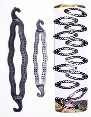 

KONIT Juda Maker With Hair Binder Clip in Hair Accessories & Hair Extensions (Pack of 14) Bun Clip(Black)