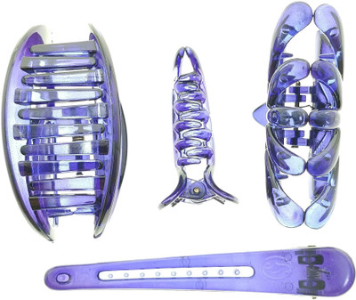 

Tribal Zone Tribalzone Solid Unbreakable Plastic Clip Combo for Woman And Girls Hair Clip(Purple)