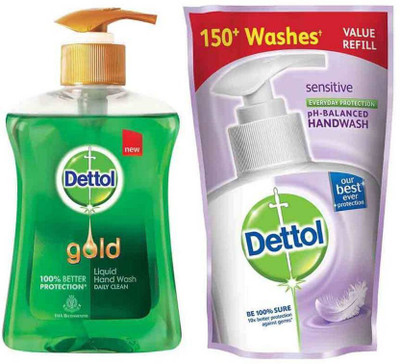 

Dettol Gold Daily Clean Hand Wash Refill(200 ml, Pump Dispenser, Pack of 2)