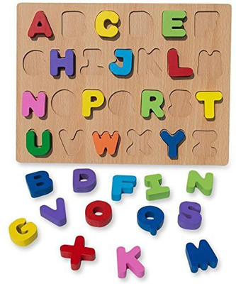 

BestPysanky Multicolor Alphabet Learning Wooden Block Puzzle(Multicolor)