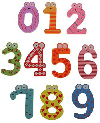 

Magideal 10Pcs Multicolored Wooden Number Magnets 0-9 Refrigerator Magnets Kids Toy(Multicolor)