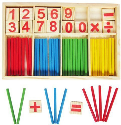 

Generic Qiyun Wooden Number Cards And Counting Rods With Box(Multicolor)