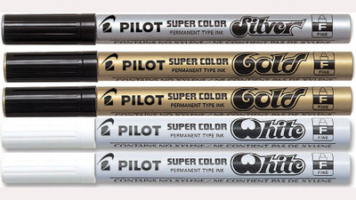 

Pilot Fine Permanent Marker (White/Silver/Gold - Pack Of 5)(Set of 5, Multicolor)