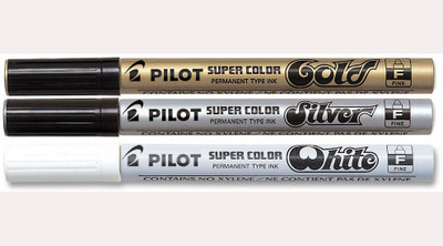 

Pilot Fine Permanent Marker (White/Silver/Gold - Pack Of 3)(Set of 3, Multicolor)