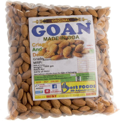 

Original Goan Fresh Premium Quality Regular Size California Almonds(1 kg, Pouch)
