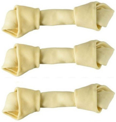 

Skora rawhide bones Bulk pack of 3 natural rawhide protein treats knot bone chews Medium Dog Chew(500 g, Pack of 3)