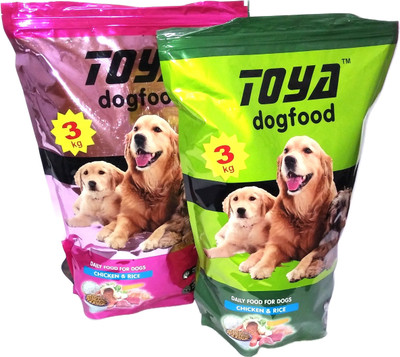 

ROYAL PET TOYA Chicken & Rice Flavor Dog Food 3kg | Fatty Acids Specially Blended For Healthy Coat & Skin | For Strong Immune System Minerals & Vitamins | Proteins For Strong Muscles | Chicken 6 kg Dry Dog Food(Pack of 2)