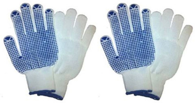 

FRONTIER TRUE CARE SAFETY COTTON DOTTED COMFORTABLE HAND GLOVES (M-SIZE) (WHITE COLOR)-2 PAIR Latex Safety Gloves(4)