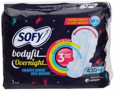 

Sofy Bodyfit Overnight XXXL Sanitary Pad(Pack of 3)
