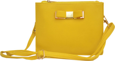 

ADORSY Women Casual Yellow Leatherette Sling Bag
