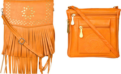 

Exotique Women Casual Tan Leatherette Sling Bag