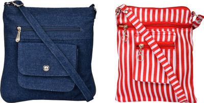 

Exotique Women Casual Multicolor Denim Sling Bag