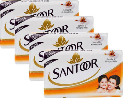 

Santoor Sandal & Almond Milk Soap(400 g, Pack of 4)