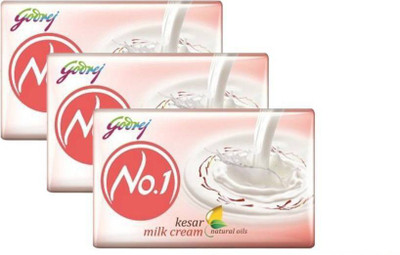 

Godrej No.1 Kesar & Milk Cream Soap(300 g, Pack of 3)